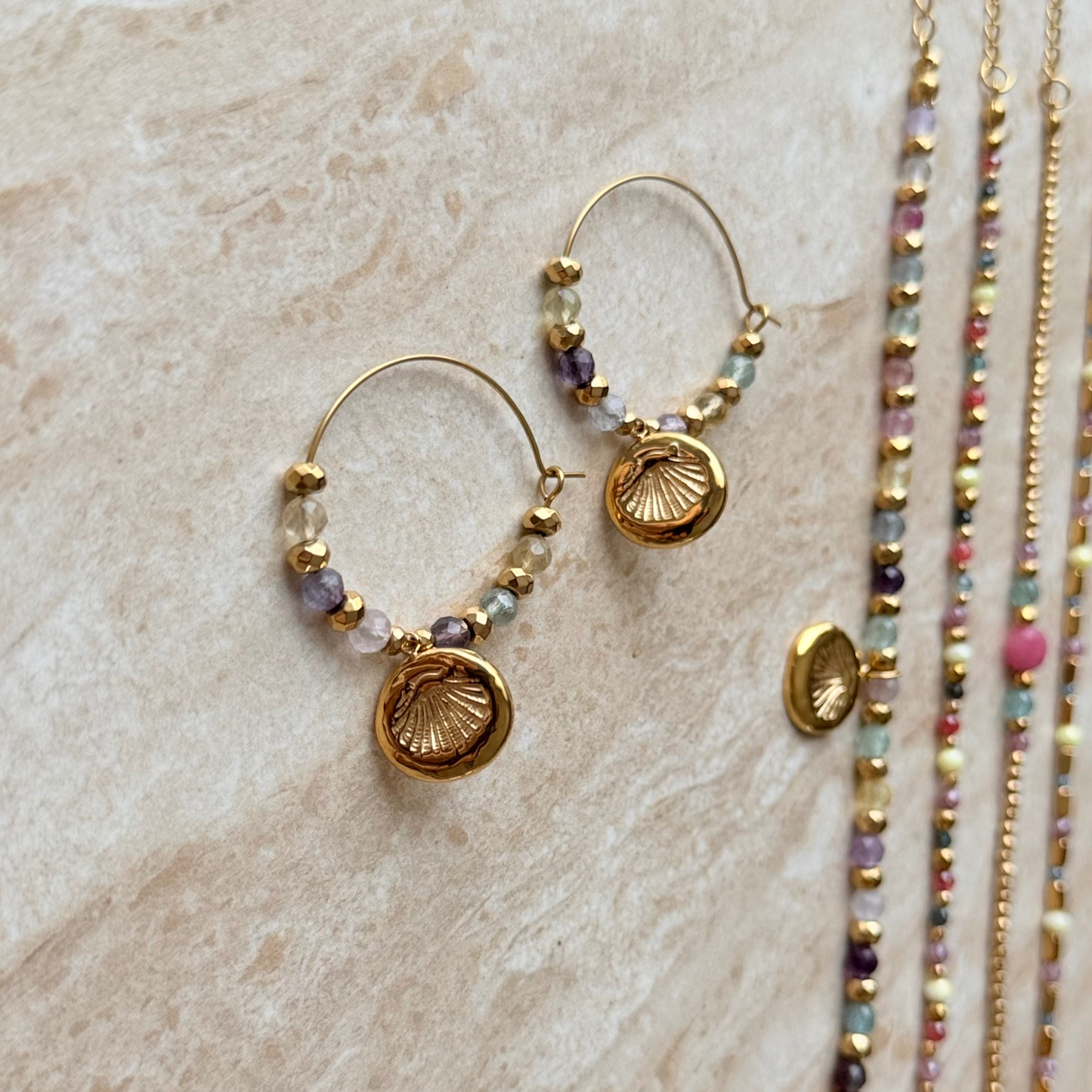Boucles d'oreilles Violette